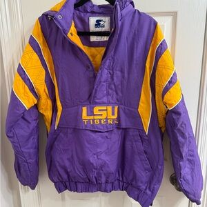 Vintage 90's STARTER LSU Tigers Purple and Yellow Jacket